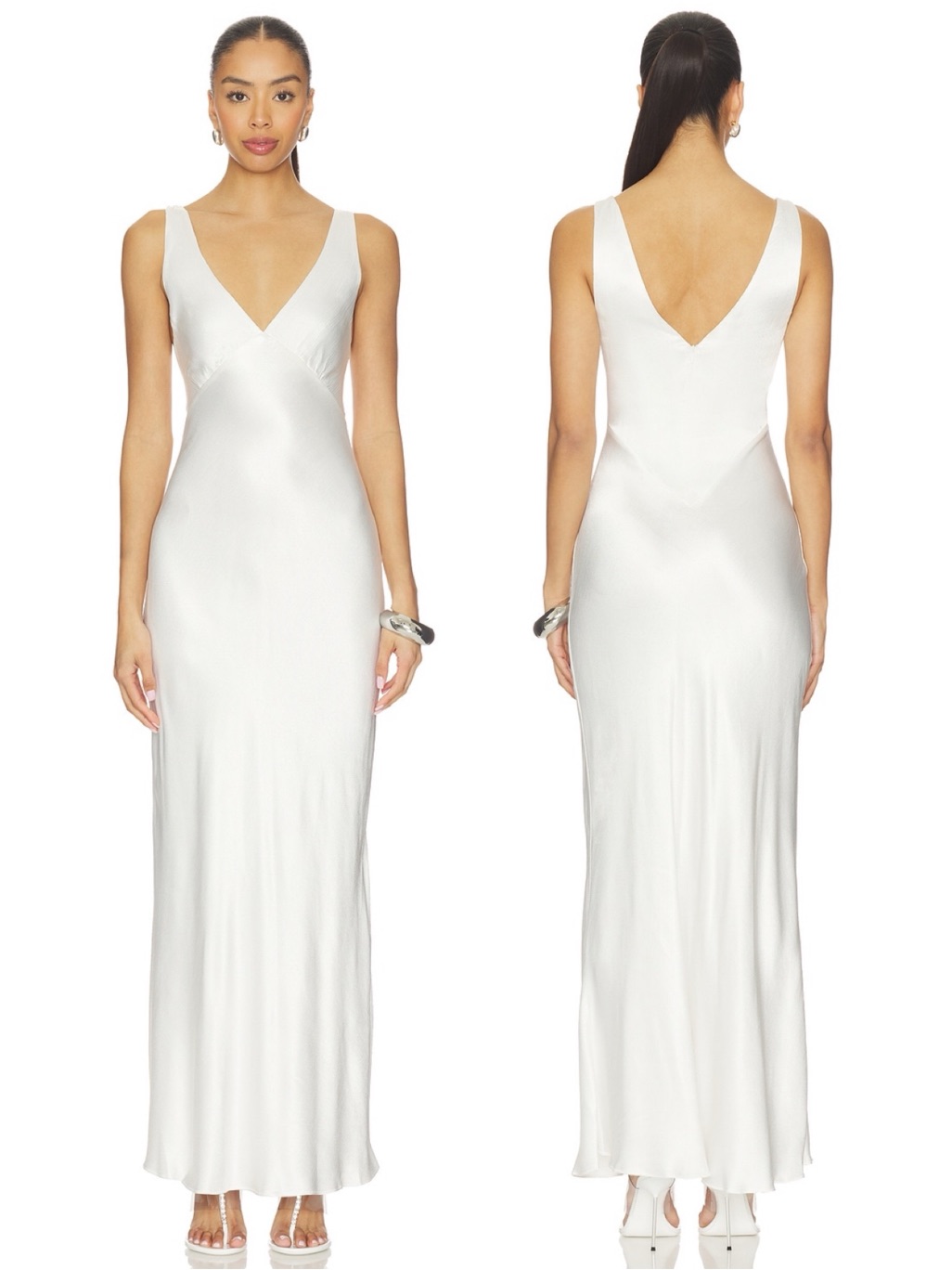 Bec + Bridge Moon Dance Verona V Neck Sleeveless Maxi Dress In Ivory